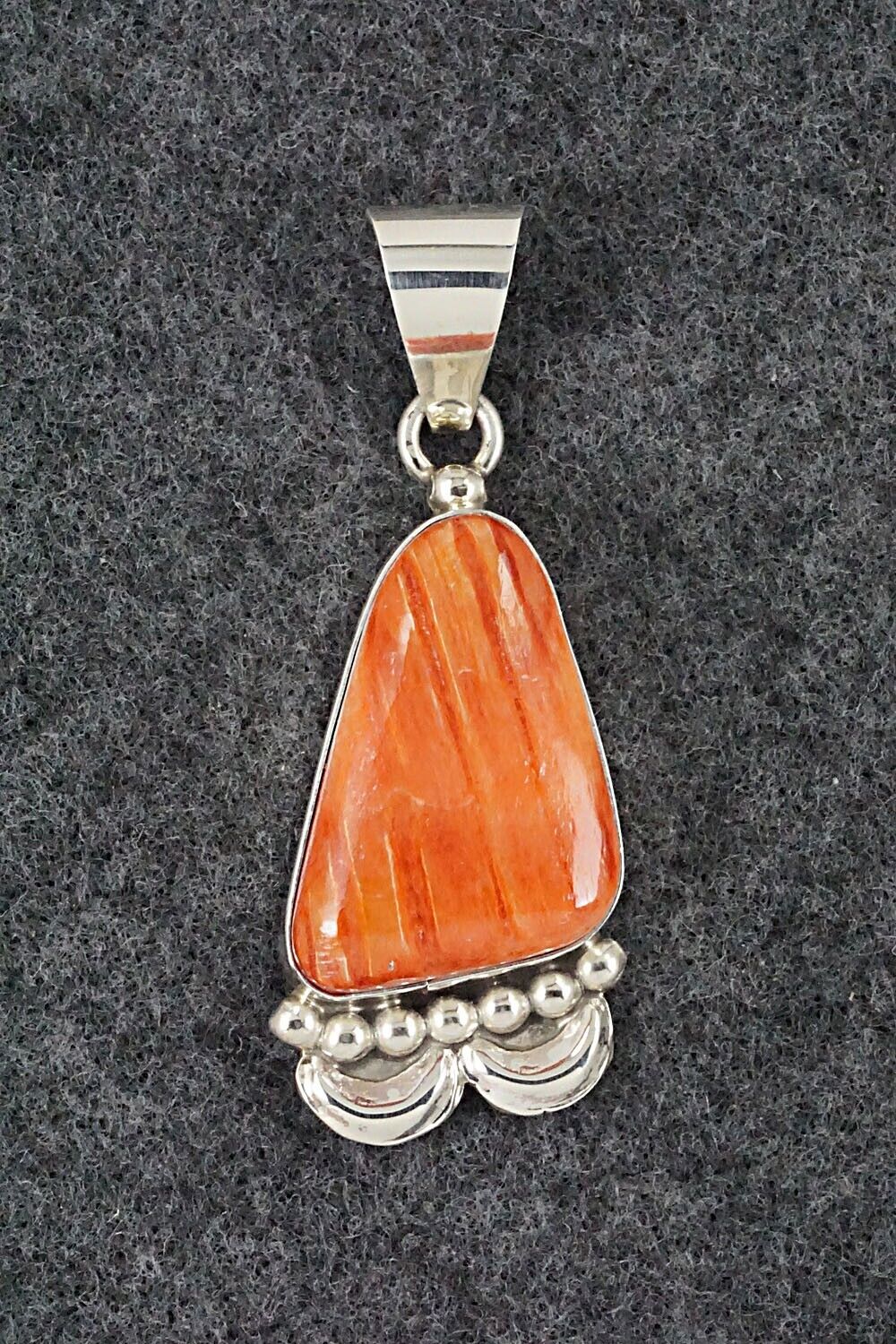 Spiny Oyster and Sterling Silver Pendant - Juanita Long