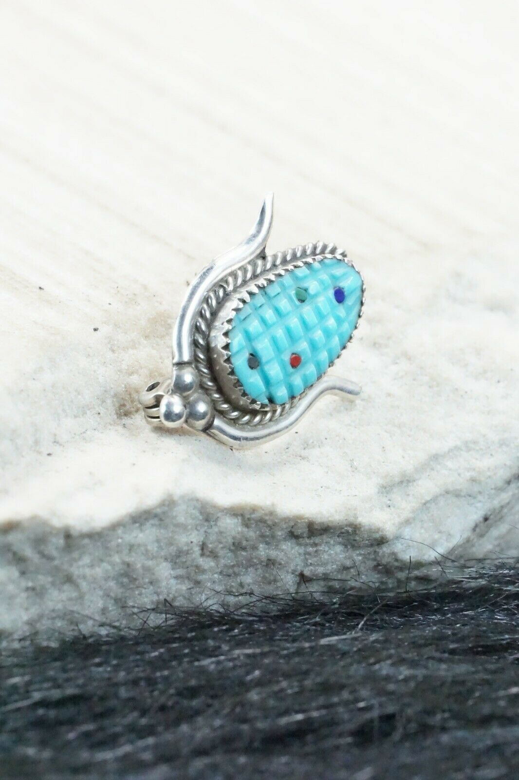 Turquoise & Sterling Silver Pendant/ Pin - Tracy Bowekaty