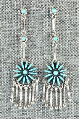 Turquoise & Sterling Silver Earrings - Mildred Ukestine