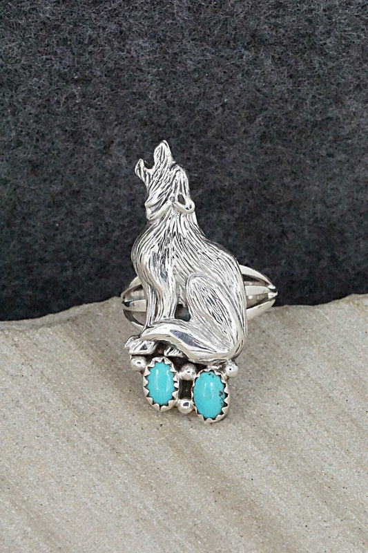 Turquoise & Sterling Silver Ring - Samuel Yellowhair - Size 6.5