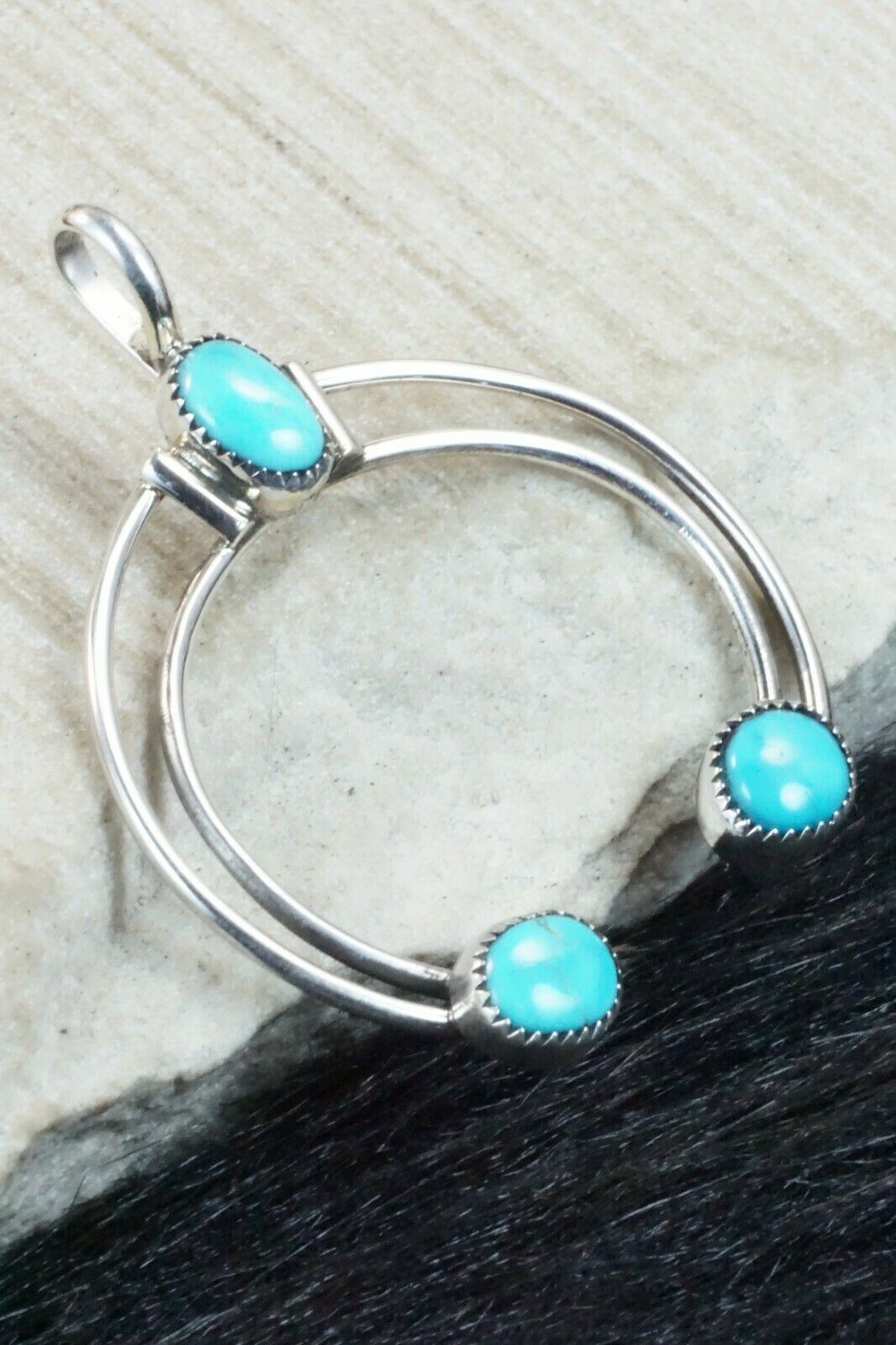 Turquoise & Sterling Silver Pendant - Priscilla Reeder