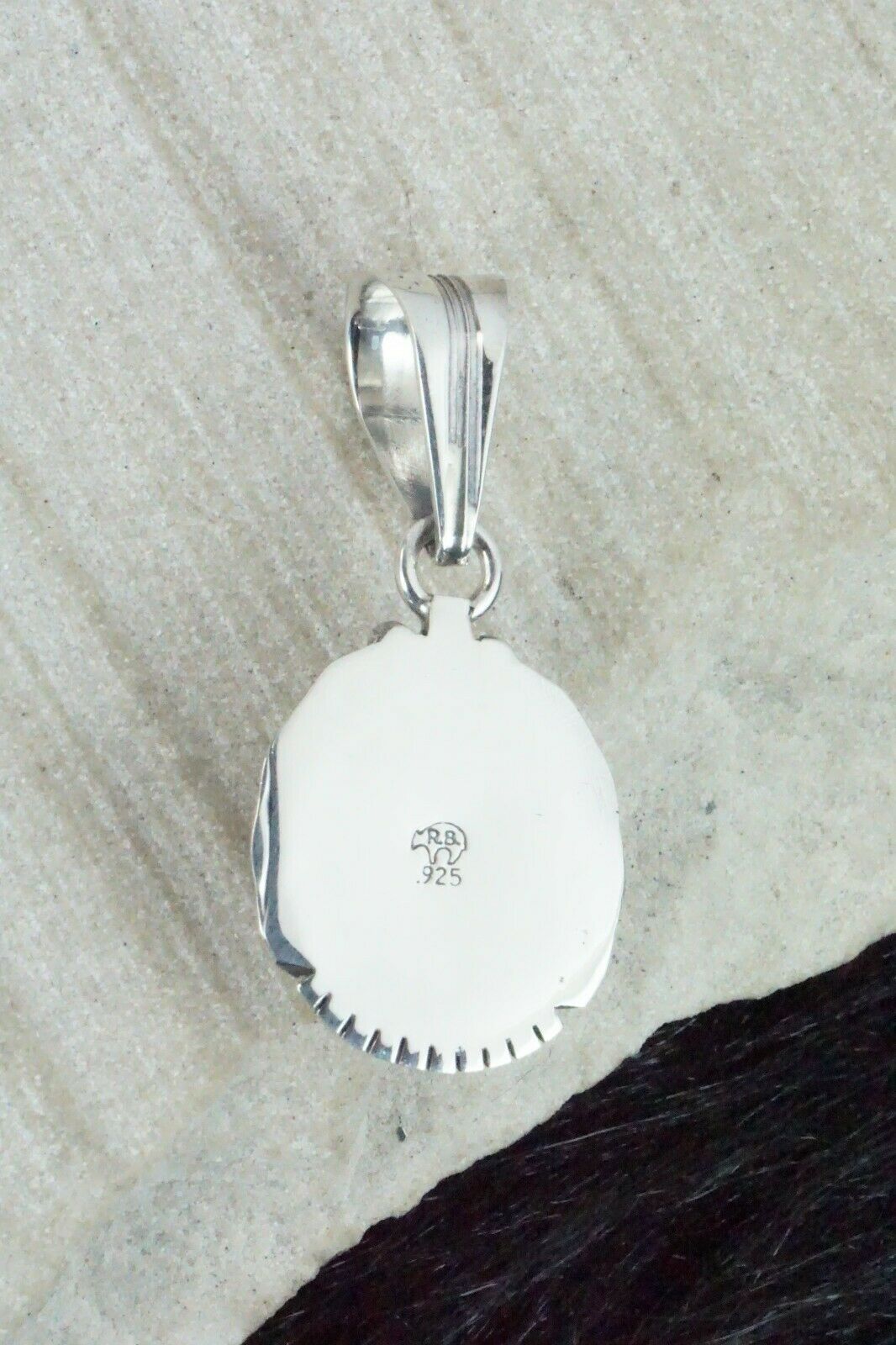 Turquoise and Sterling Silver Pendant - Samuel Yellowhair - High Lonesome Trading