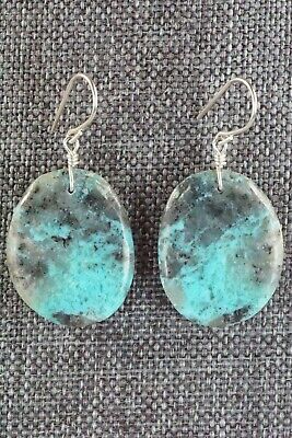 Turquoise & Sterling Silver Earrings - Lester Abeyta - Santo Domingo