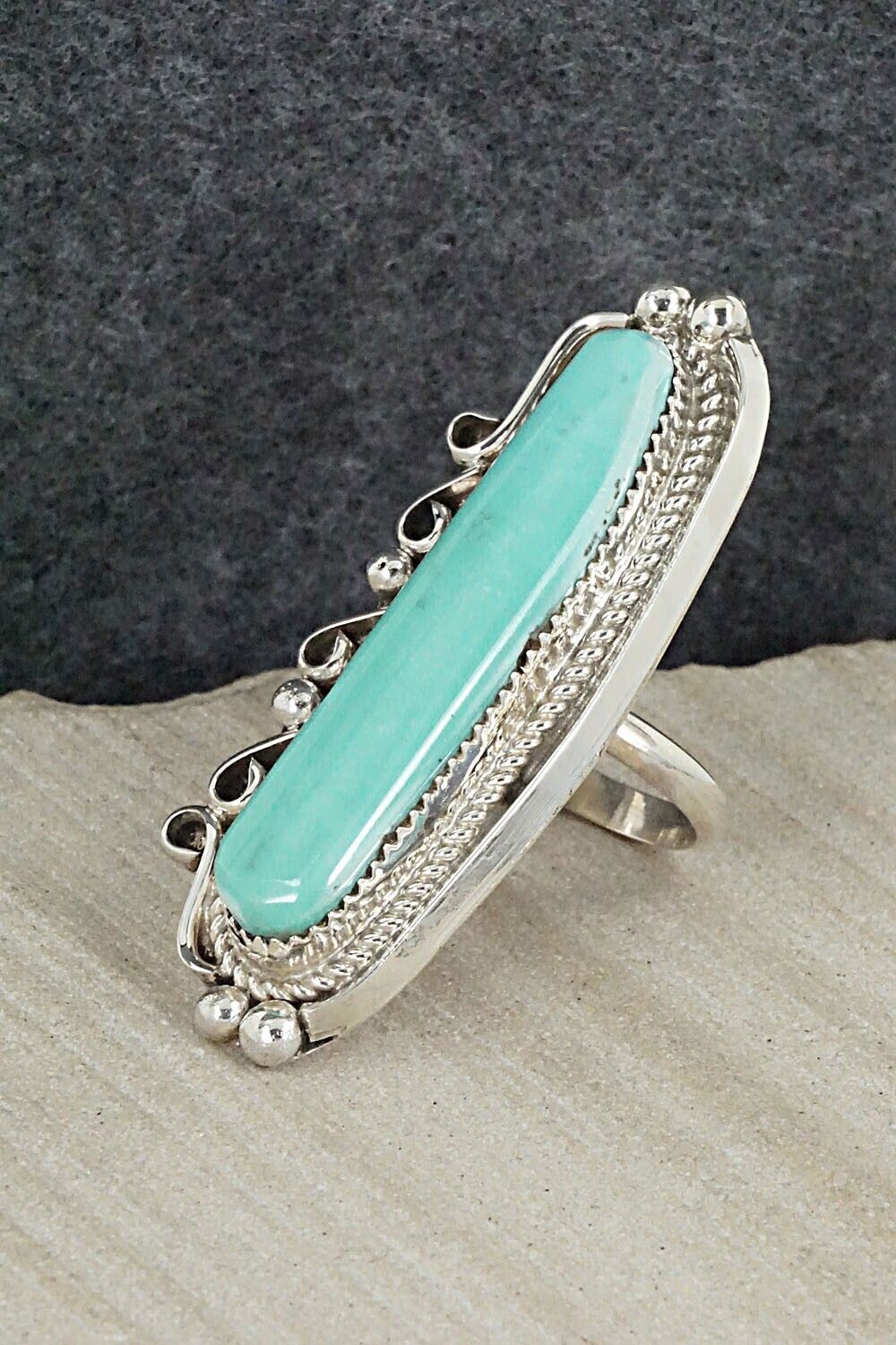 Turquoise & Sterling Silver Ring - Donavan Nez - Size 9.25