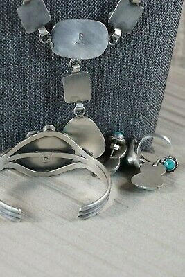 Navajo Turquoise & Sterling Silver Jewelry Set - Raymond Delgarito - High Lonesome Trading