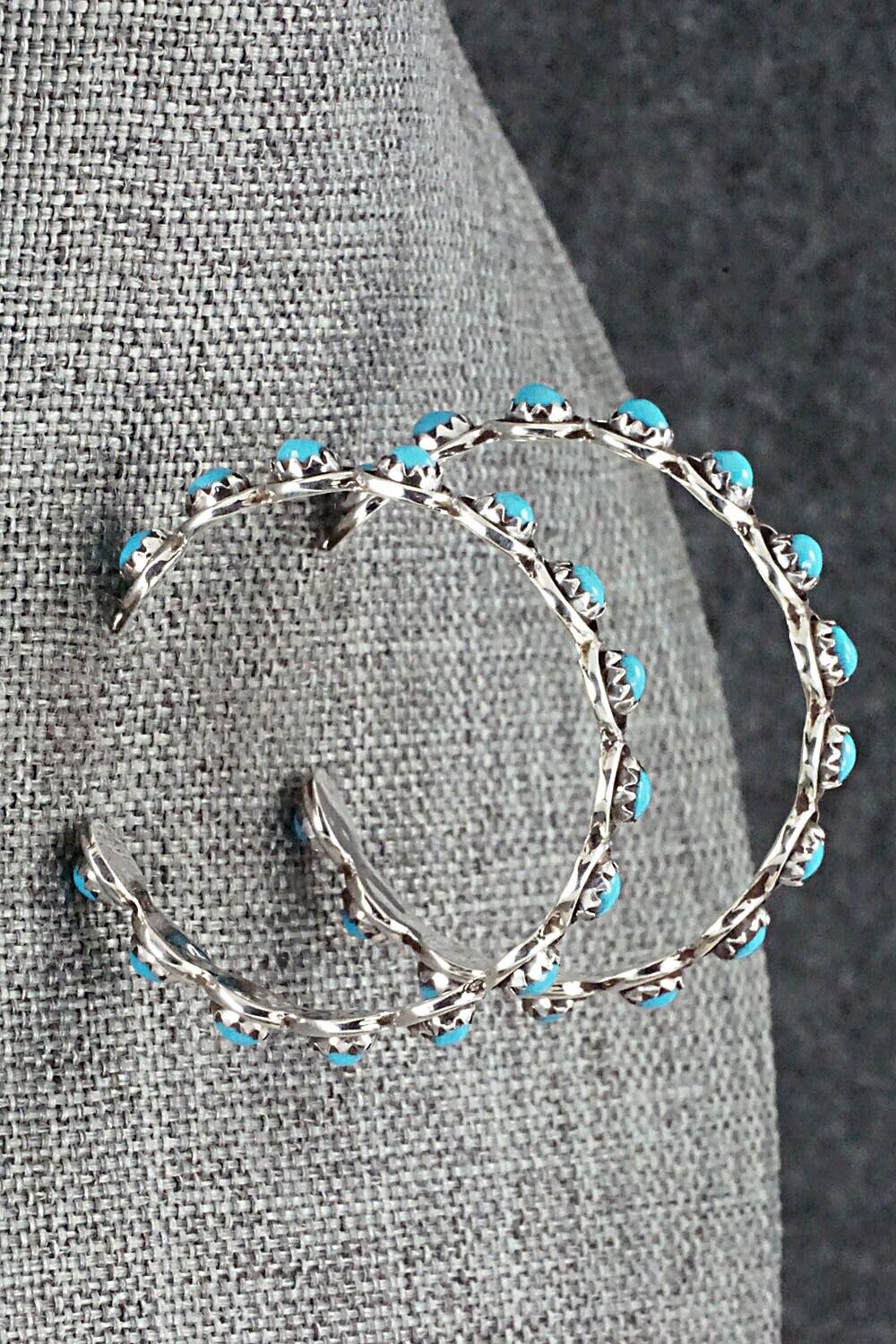 Turquoise & Sterling Silver Earrings - Florenda Lonasee
