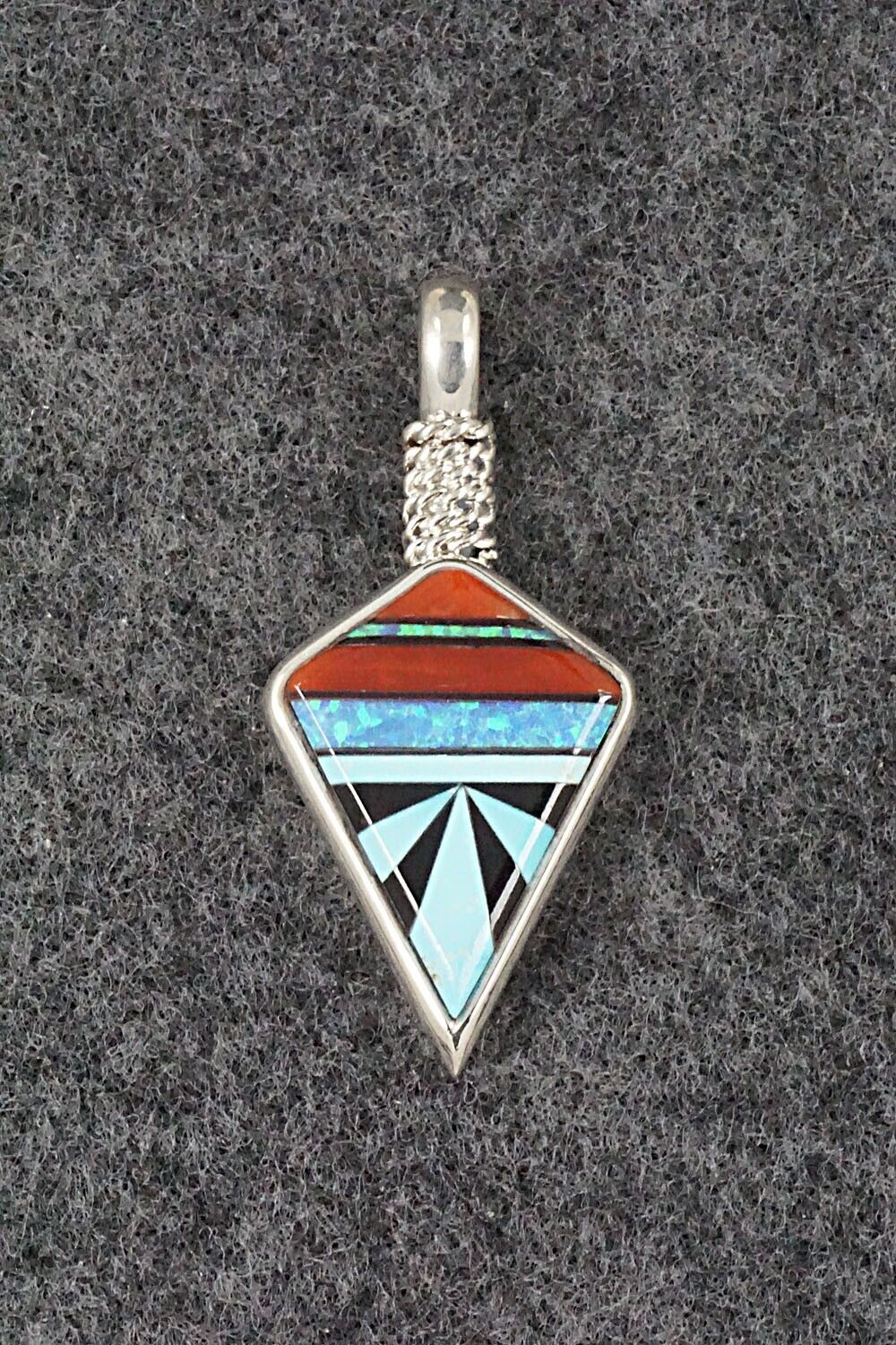 Multi Stone & Sterling Silver Pendant - Rene Roanhorse