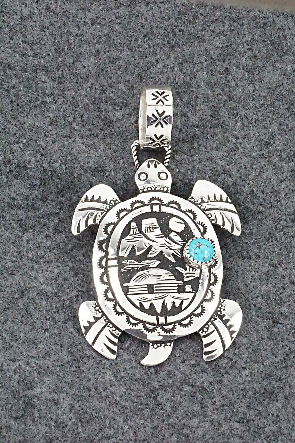 Turquoise & Sterling Silver Pendant - Richard Singer
