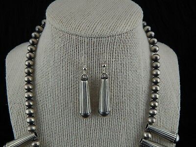 Navajo Sterling Silver Necklace & Earring Set - Geraldine Yazzie - High Lonesome Trading