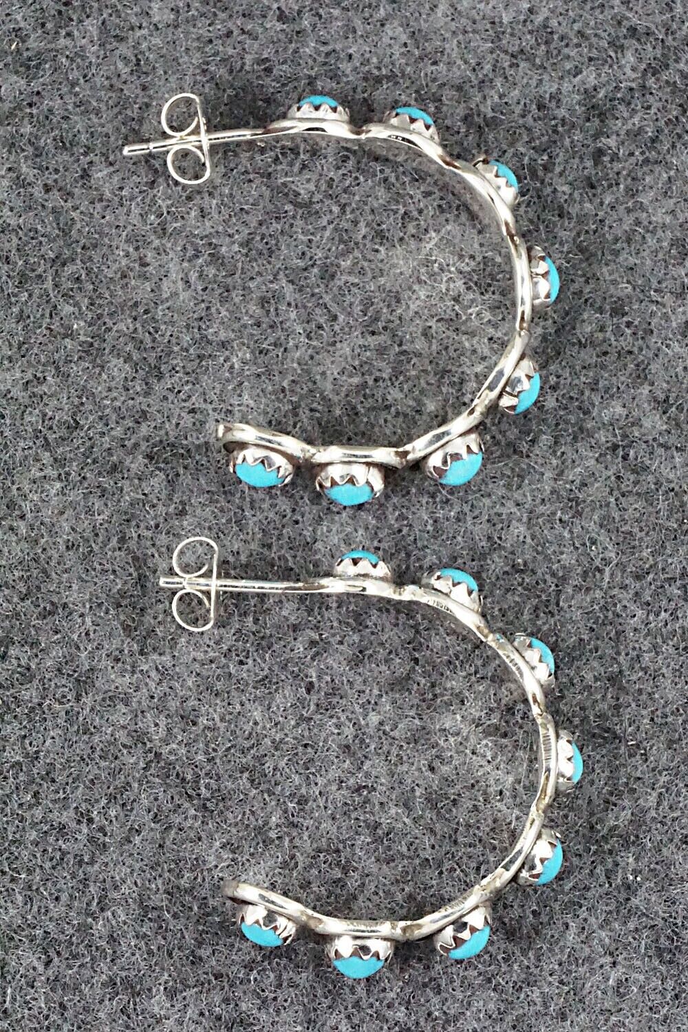 Turquoise & Sterling Silver Earrings - Florenda Lonasee