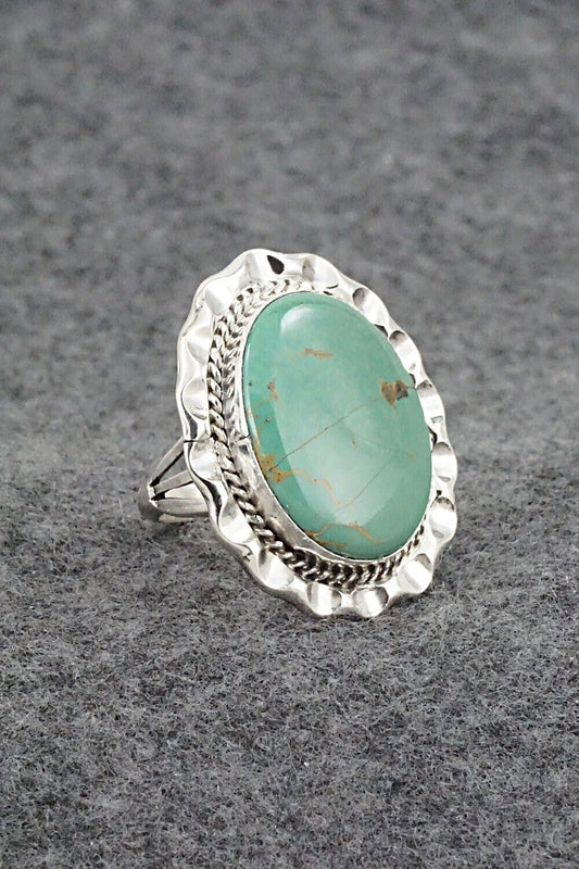 Turquoise & Sterling Silver Ring - Samuel Yellowhair - Size 7.5