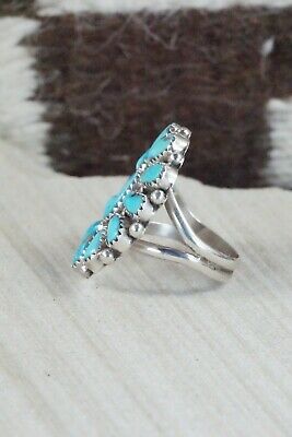 Turquoise and Sterling Silver Ring - Eunise Wilson - Size 7.5
