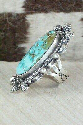 Turquoise & Sterling Silver Ring - Tom Lewis - Size 7.5
