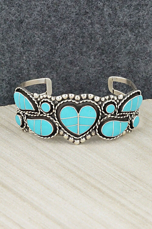 Turquoise & Sterling Silver Bracelet - Faye Lowsayatee