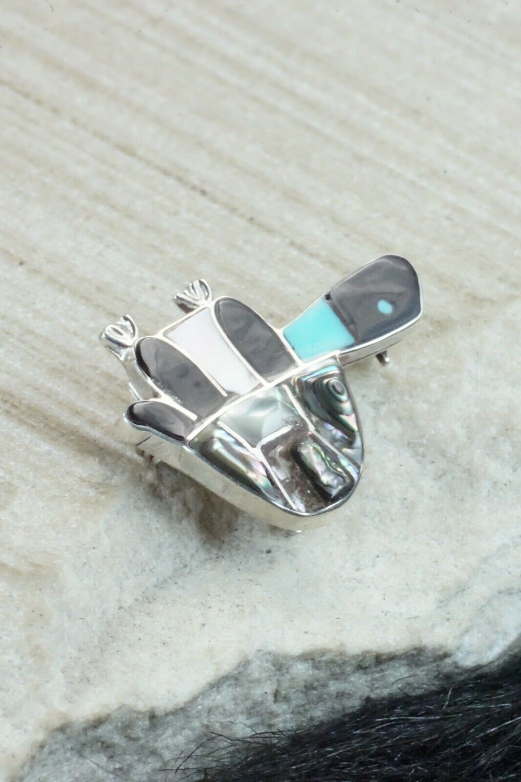 Multi Stone & Sterling Silver Pendant/ Pin - Loretta Gia
