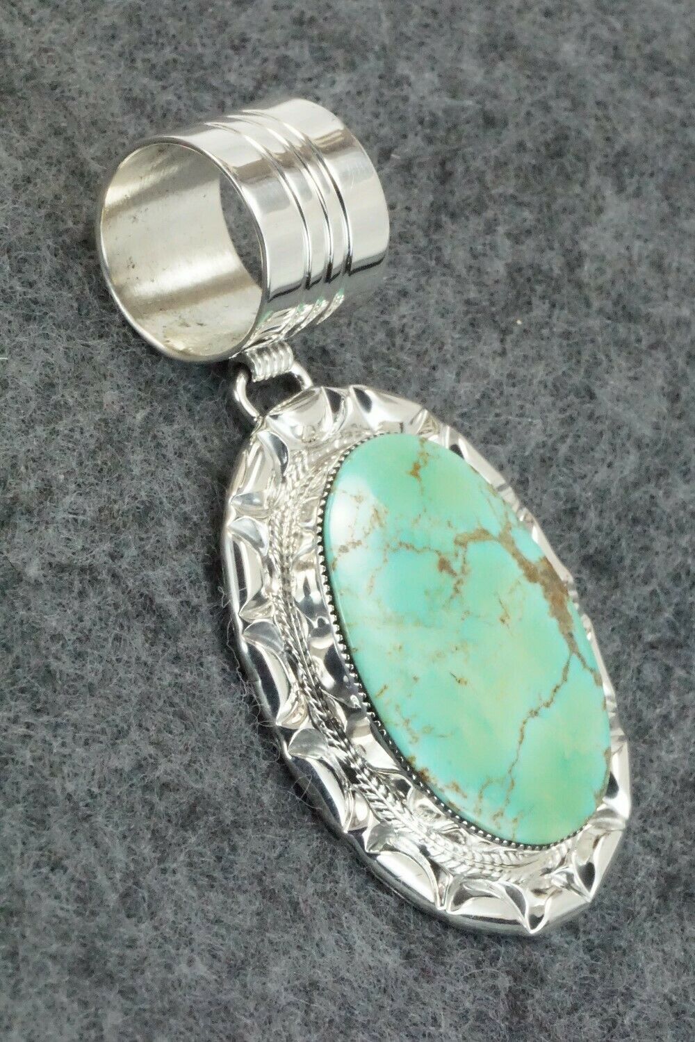 Turquoise & Sterling Silver Pendant - Greg Yazzie