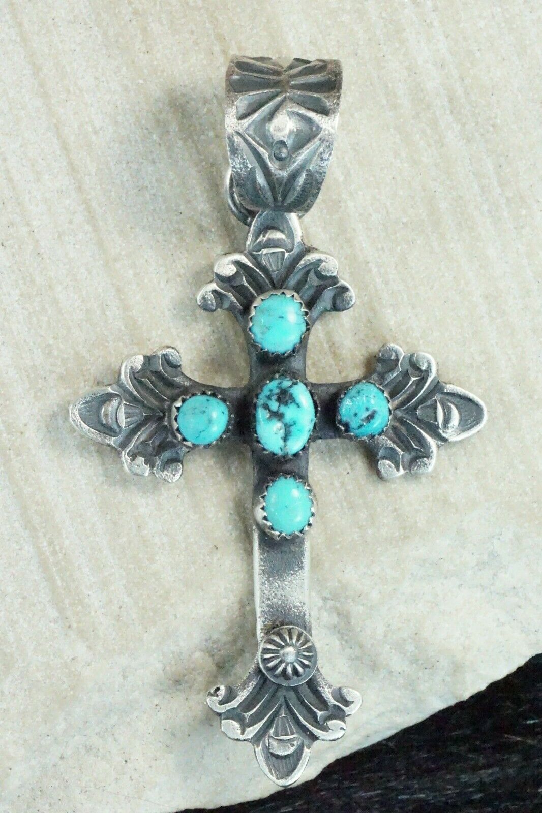 Turquoise and Sterling Silver Pendant - Eva & Linberg Billah