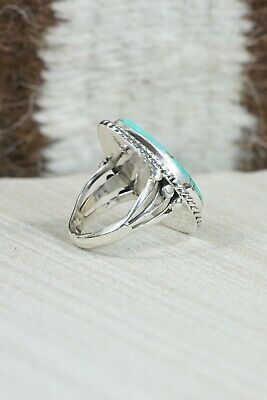 Navajo Turquoise and Sterling Silver Ring - Tom Dinetso - Size 4.25