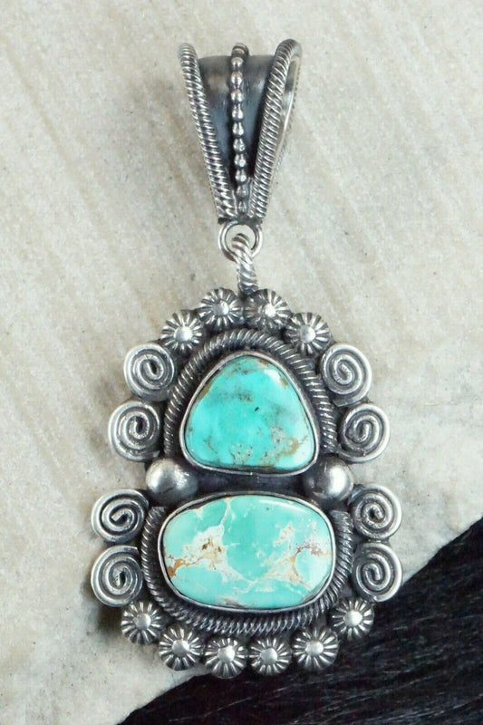 Turquoise & Sterling Silver Pendant - Jess Martinez