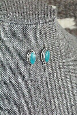 Navajo Turquoise and Sterling Silver Earrings - Bucky Belin