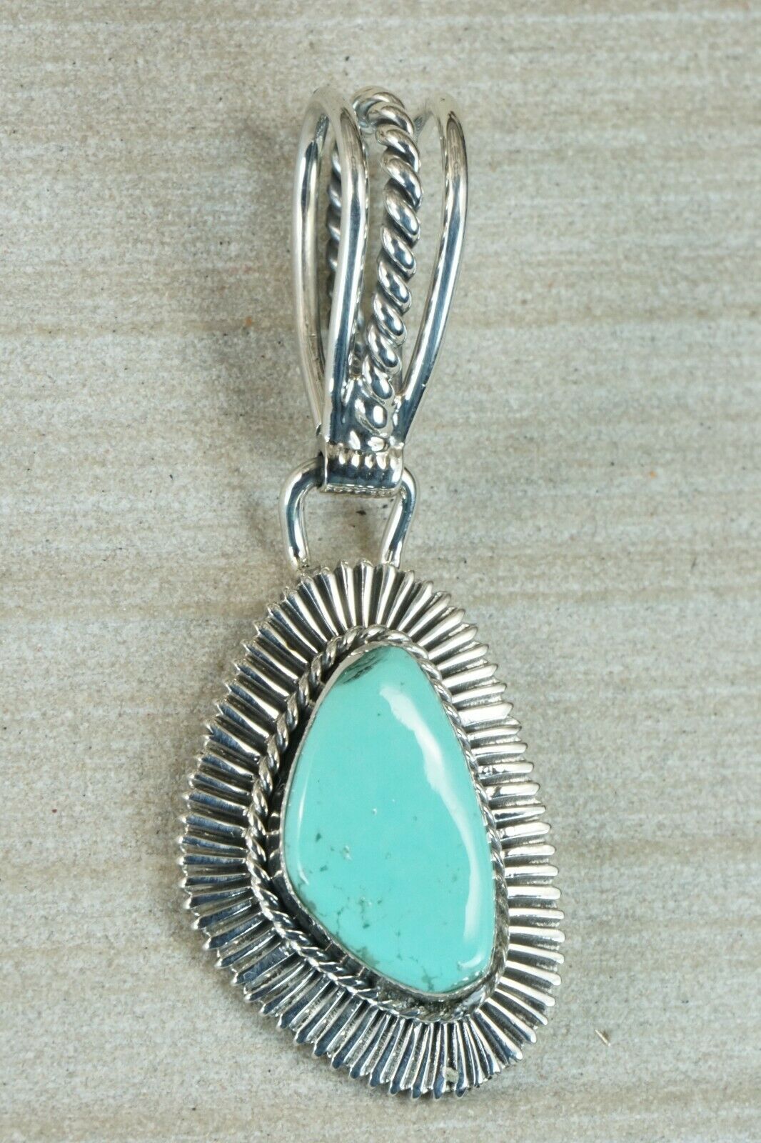 Navajo Turquoise and Sterling Silver Pendant - Native American