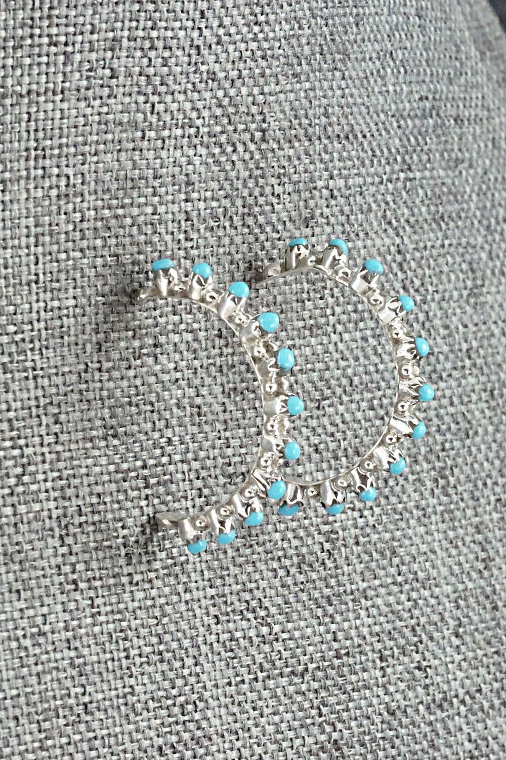 Turquoise & Sterling Silver Earrings - Sampson Tsipa