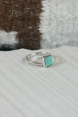 Navajo Turquoise and Sterling Silver Ring - Robert Martinez - Size 10.75