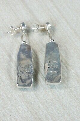 Zuni Turquoise & Sterling Silver Earrings - Phyllis Lucio - High Lonesome Trading