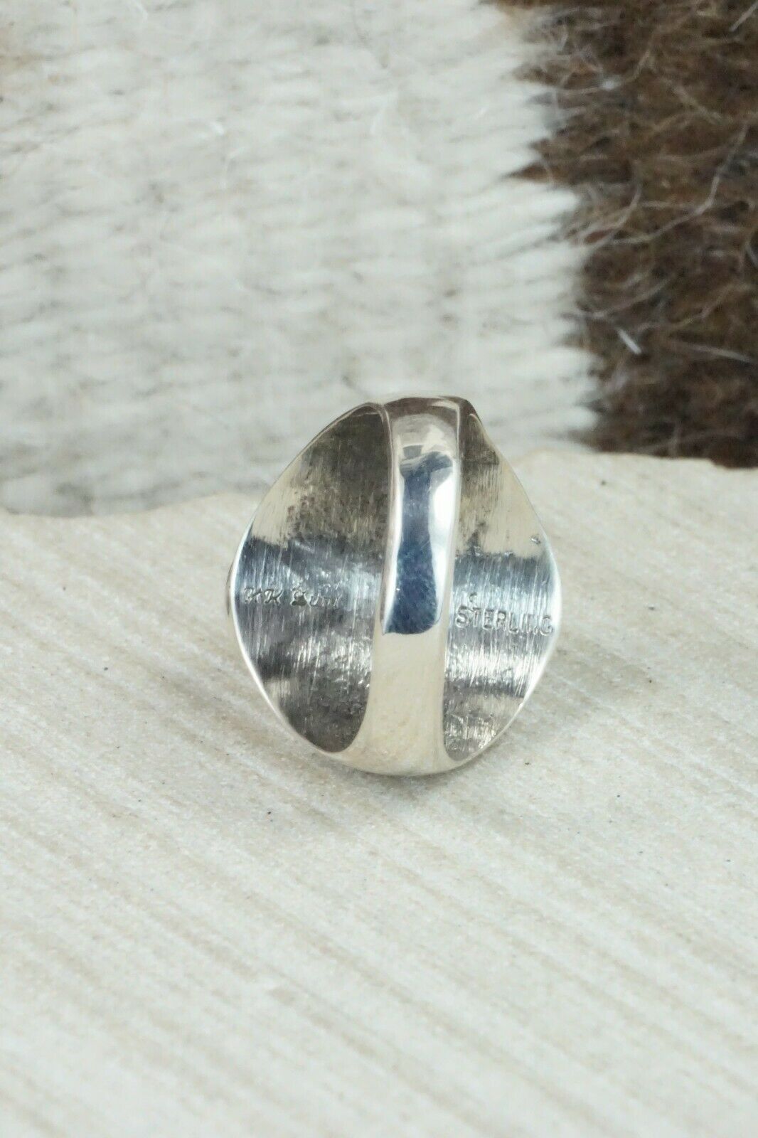 Multi Stone & Sterling Silver Ring - Herbert Kallestewa - Size 9