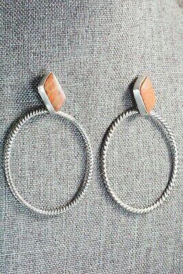 Coral & Sterling Silver Earrings - Annie Spencer - High Lonesome Trading