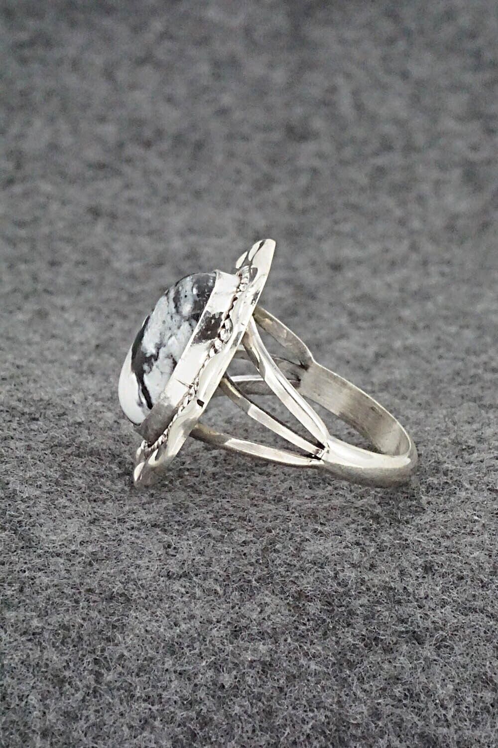 White Buffalo & Sterling Silver Ring - Samuel Yellowhair - Size 8.75