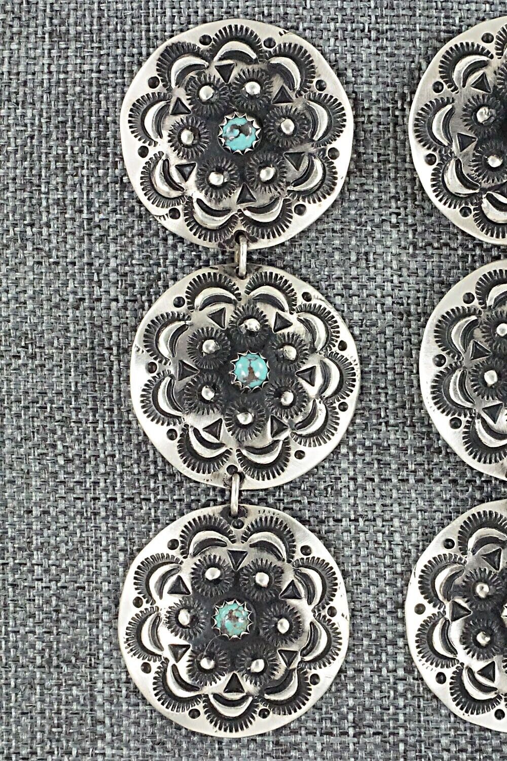 Turquoise & Sterling Silver Earrings - Leander Tahe