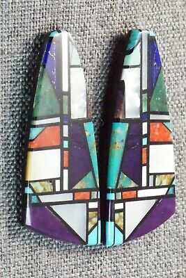 Multi Stone Inlay & Sterling Silver Earrings - Chris T. Nieto