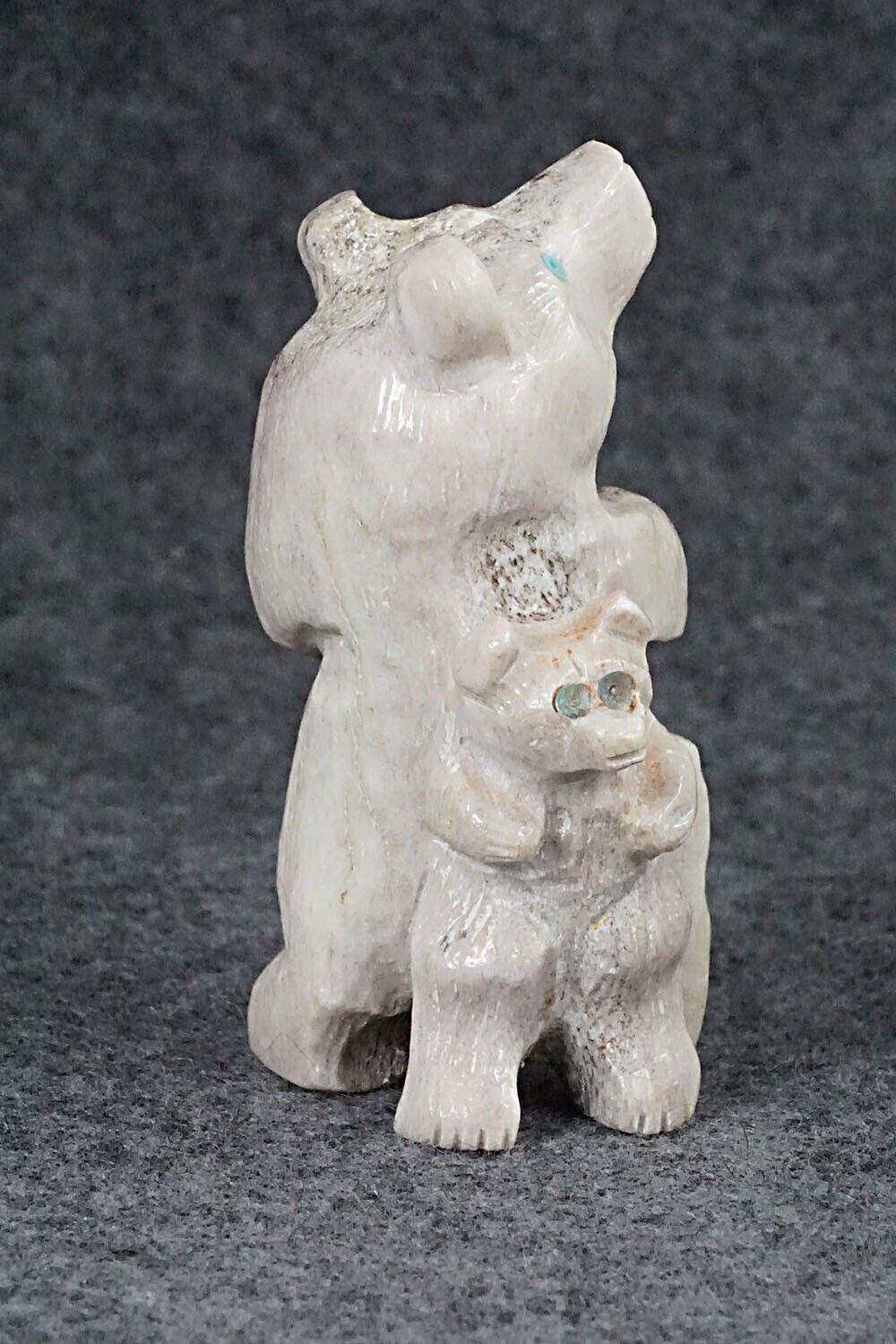 Bear with Cub Zuni Fetish Carving - Allison White