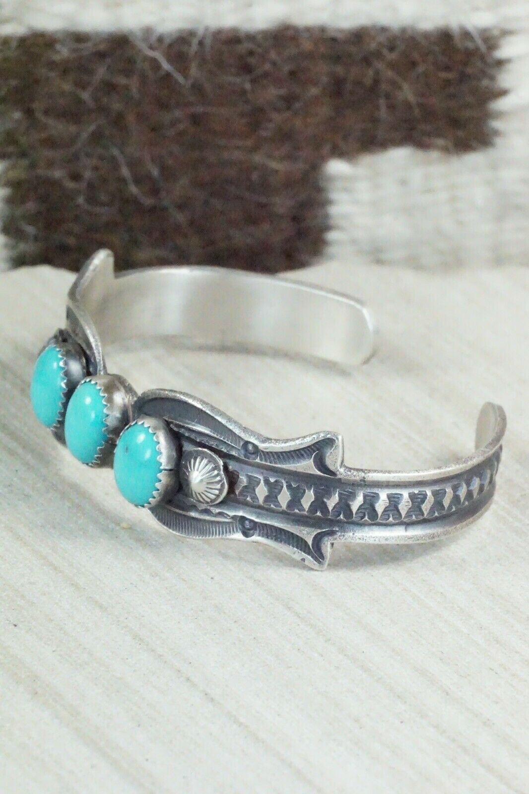 Turquoise and Sterling Silver Bracelet - Eva & Linberg Billah