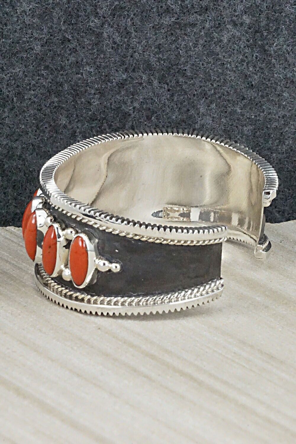 Coral & Sterling Silver Bracelet - Tom Lewis
