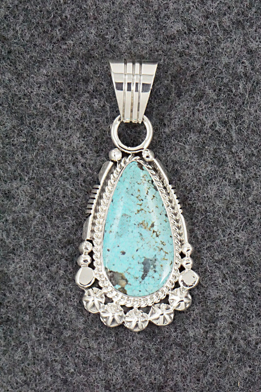 Turquoise and Sterling Silver Pendant - Bobby Platero