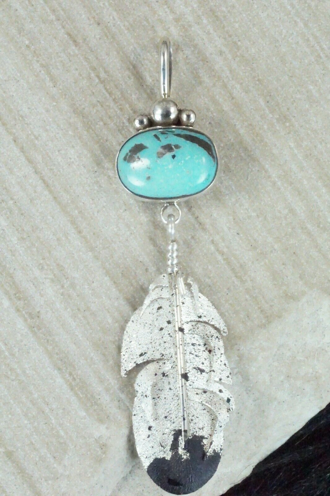 Turquoise & Sterling Silver Pendant - Ernest Rangel