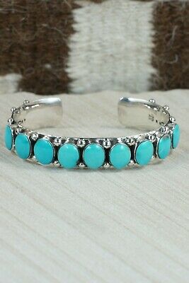 Navajo Turquoise & Sterling Silver Bracelet - Tom Lewis