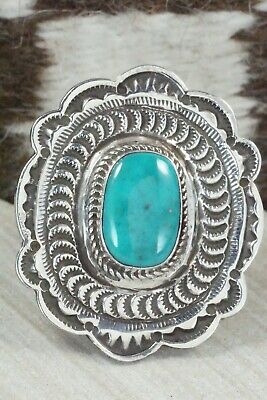 Turquoise and Sterling Silver Ring - Leonard Maloney - Size 10