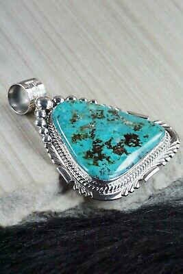 Turquoise and Sterling Silver Pendant - Alvin Joe
