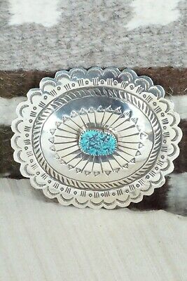 Turquoise & Sterling Silver Belt Buckle - Carson Blackgoat