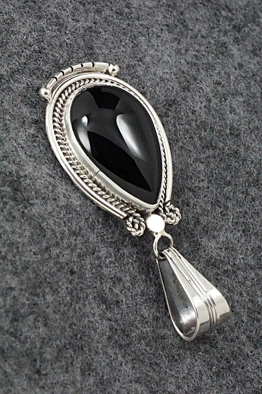 Onyx & Sterling Silver Pendant - Samuel Yellowhair