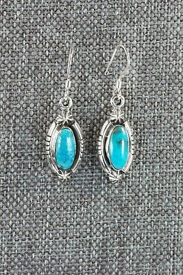 Navajo Turquoise and Sterling Silver Earrings - Roger Pino