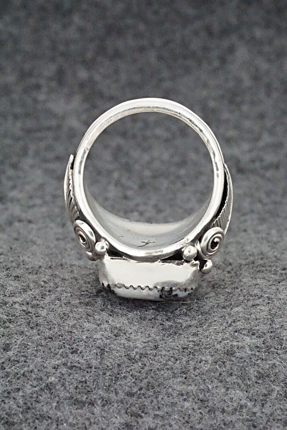 White Buffalo & Sterling Silver Ring - Darrell Morgan - Size 11