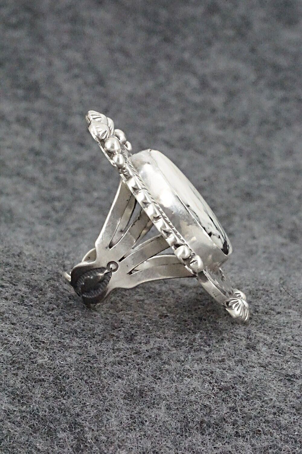 White Buffalo & Sterling Silver Ring - Tom Lewis - Size 6.5