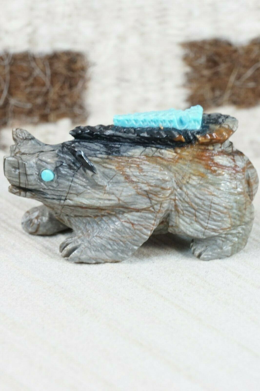 Badger Zuni Fetish Carving - Alvin Haloo - High Lonesome Trading