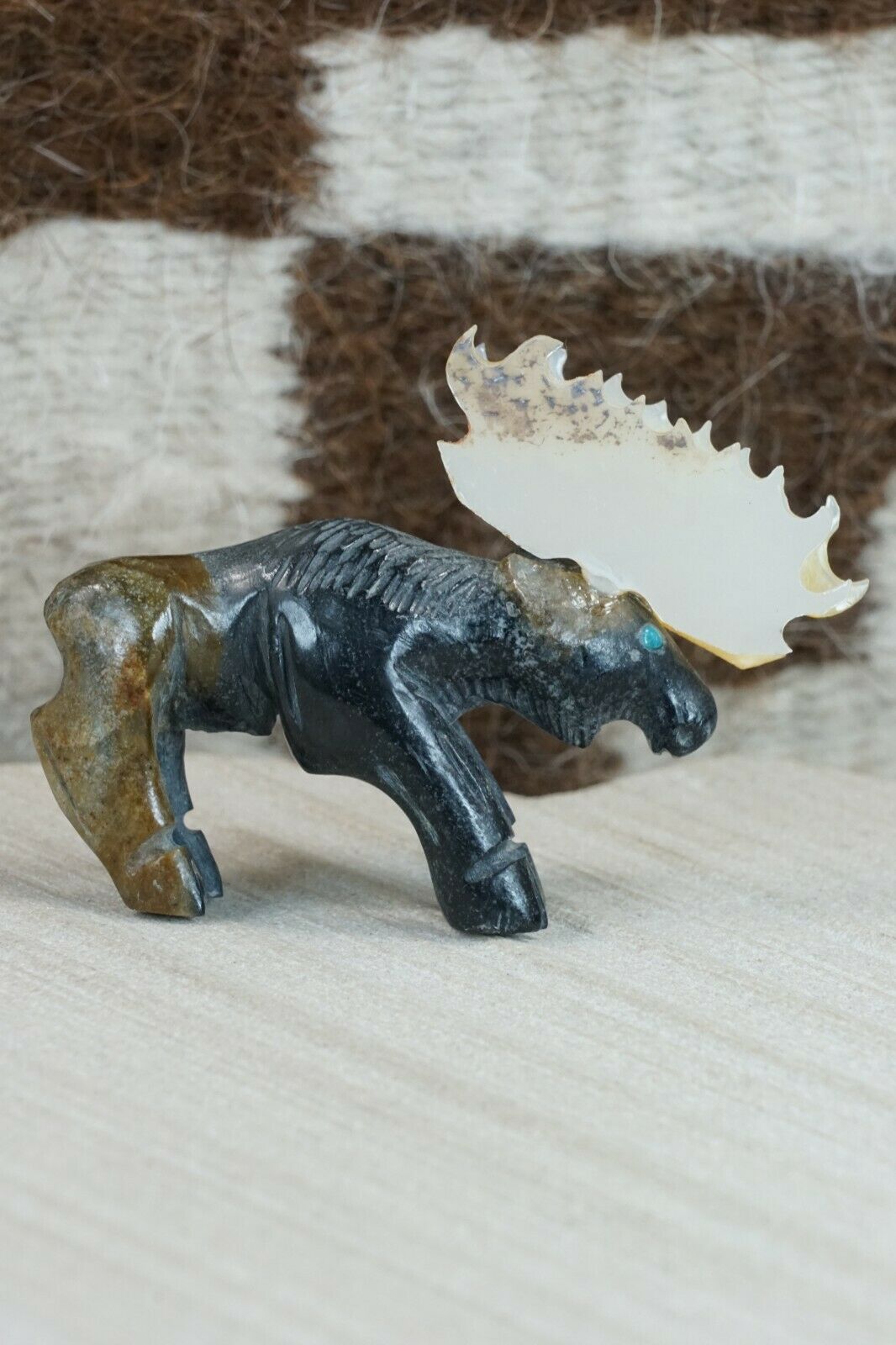 Moose Zuni Fetish Carving - Jonas Hastito