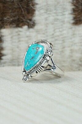 Navajo Turquoise and Sterling Silver Ring - Daniel Benally - Size 8.25