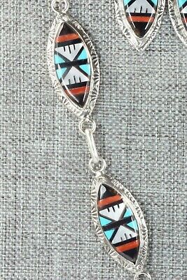 Multi Stone & Sterling Silver Necklace and Earrings Set - Leslie Lamy